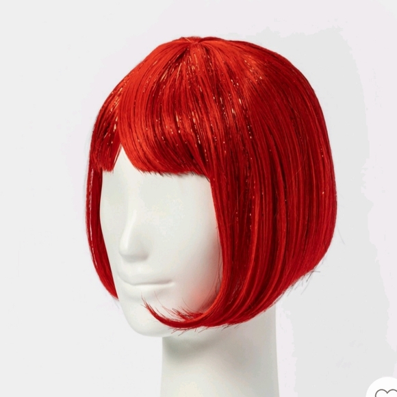 NEW! Hyde & EEK! BOUTIQUE- Adult Red Shimmer Bob Halloween Costume Wig - Picture 2 of 6